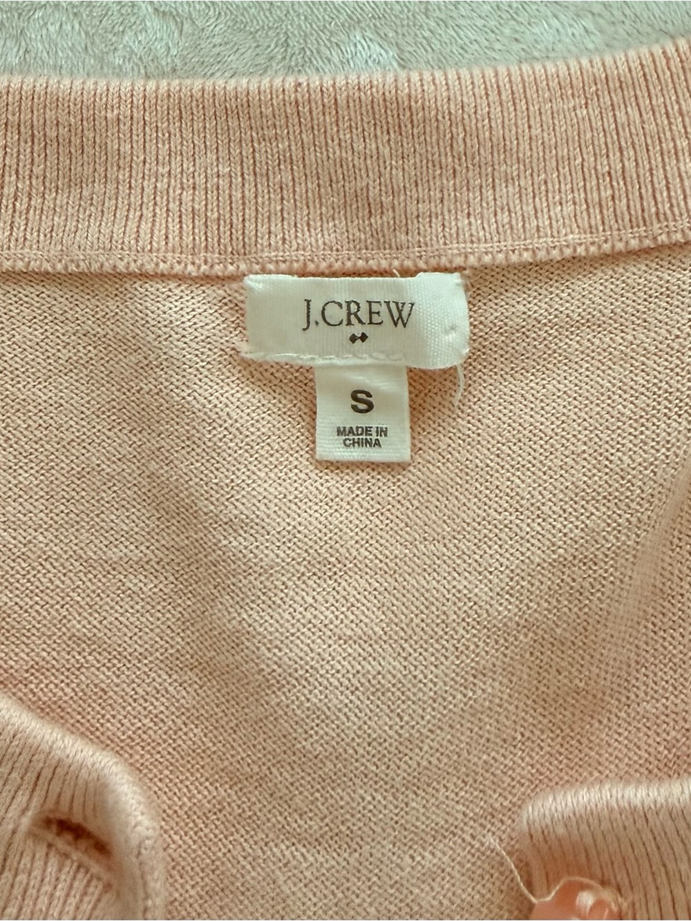 J. Crew Peach Button-Front Crewneck Cardigan - Picture 3 of 6
